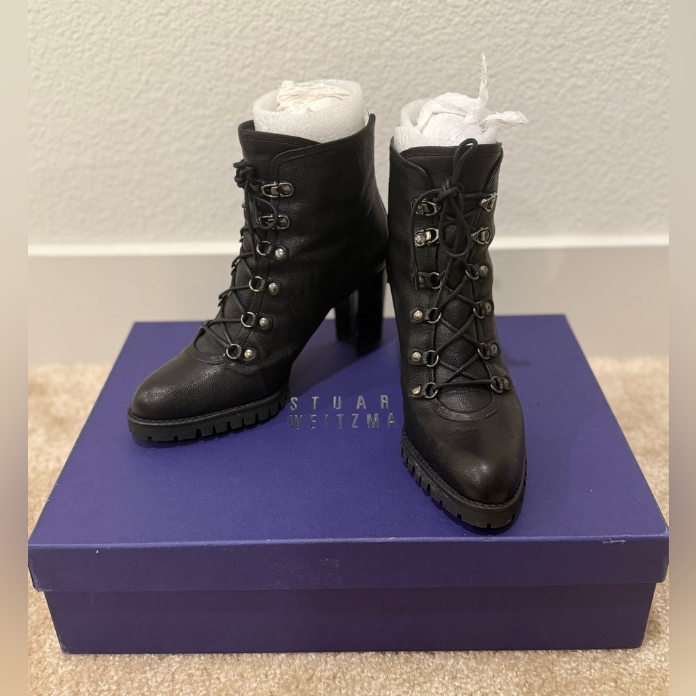 Stuart Weitzman MACKINAC Black heeled Leather Boots